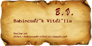 Babincsák Vitália névjegykártya